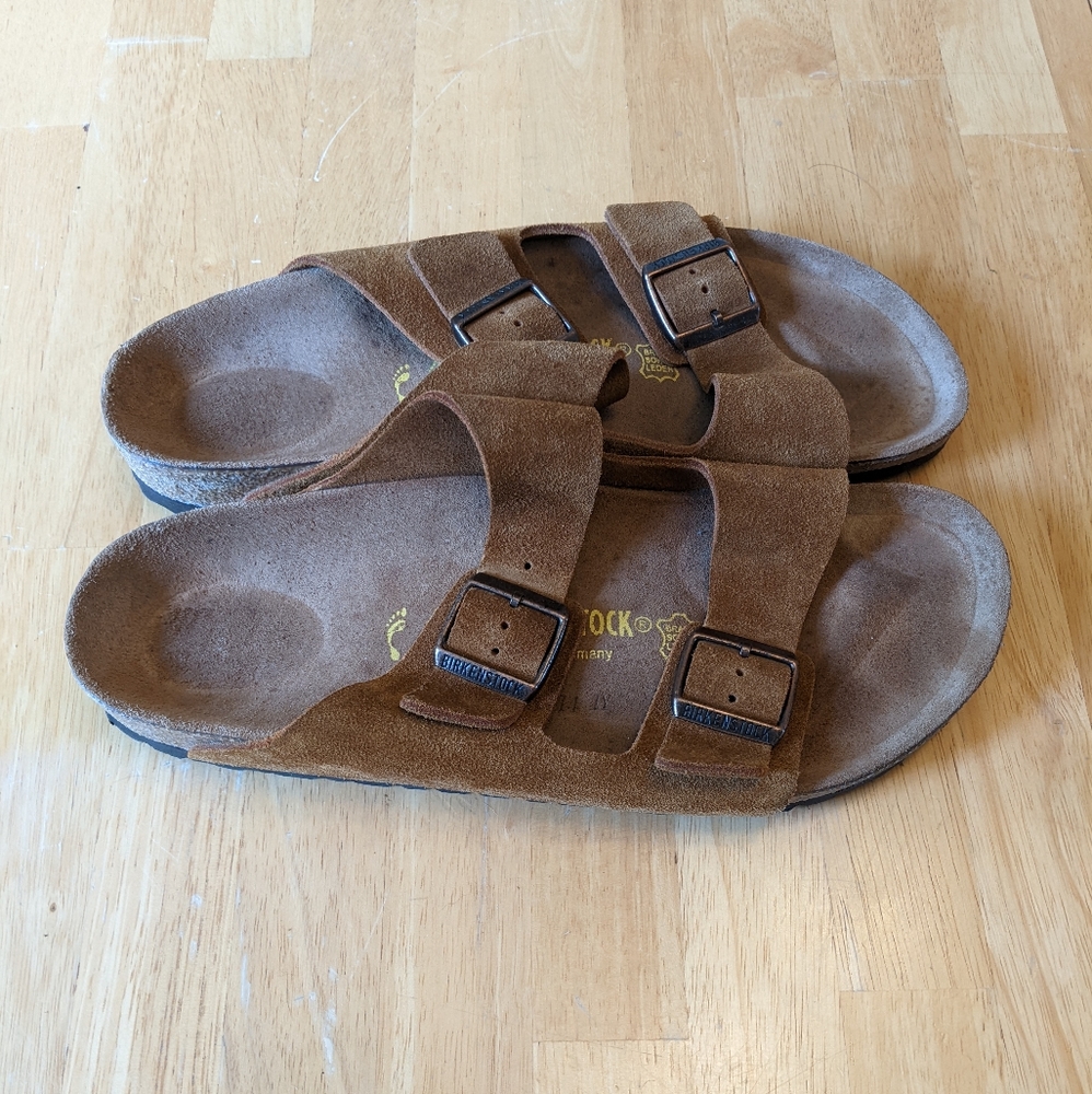 Birkenstock Arizona suede two strap sandals